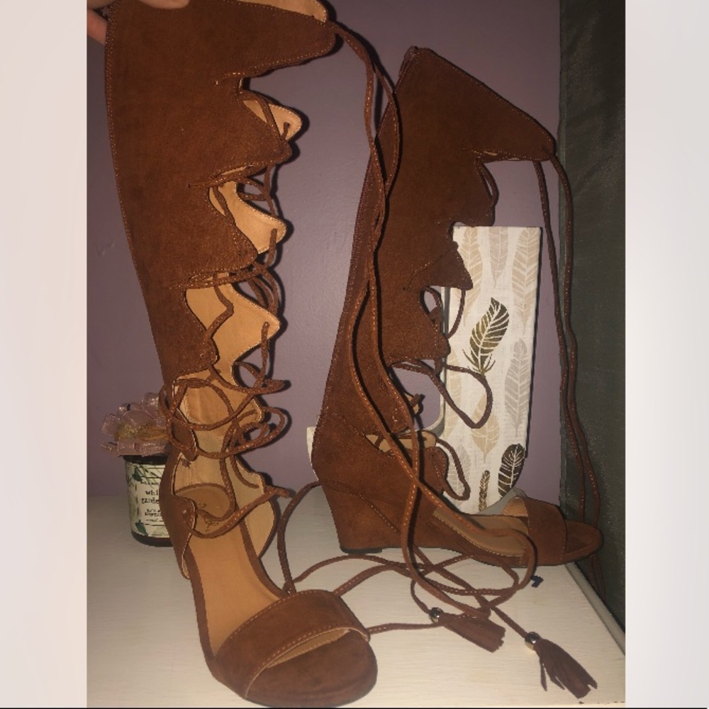 Tall Lace-Up Sandals
